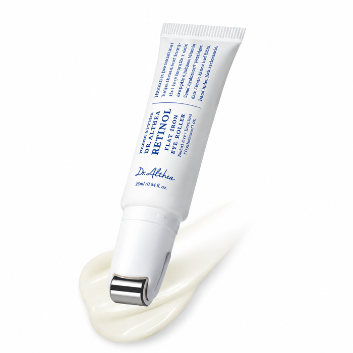 Dr. Althea Retinol Flat Iron Eye Roller 25ml en fondo blanco