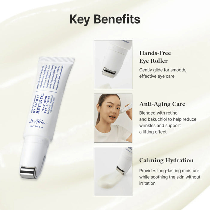 Modelo usando Dr. Althea Retinol Flat Iron Eye Roller 25ml