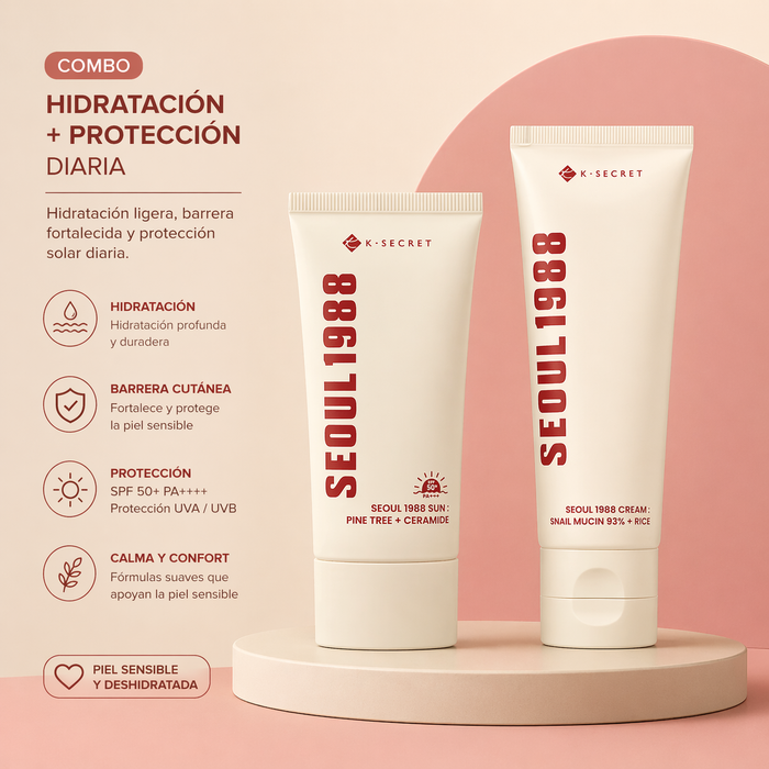 Rutina Hidratación y Protección Solar Seoul 1988 Cream + Sun