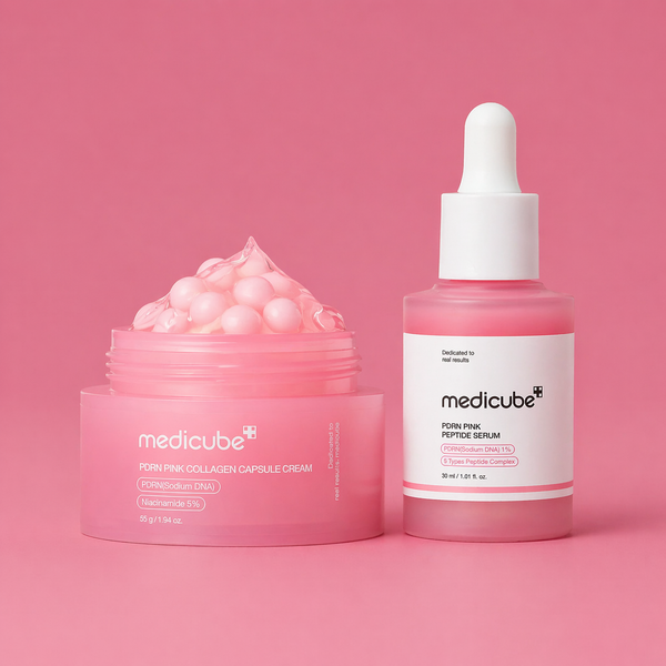 Rutina Glow y Elasticidad Medicube PDRN Pink Serum + Cream