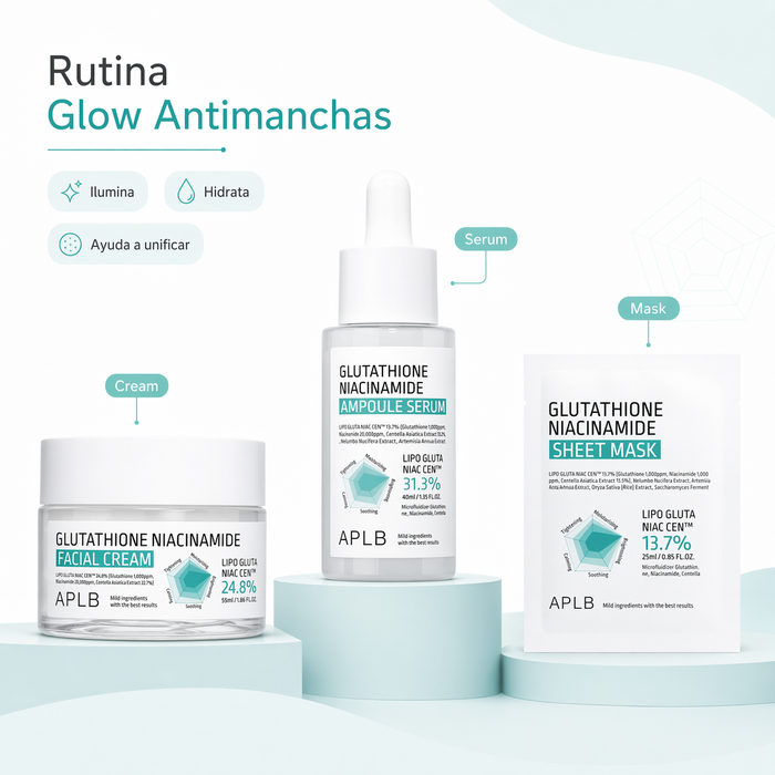 Rutina Glow Antimanchas APLB Serum + Cream + Mascarilla