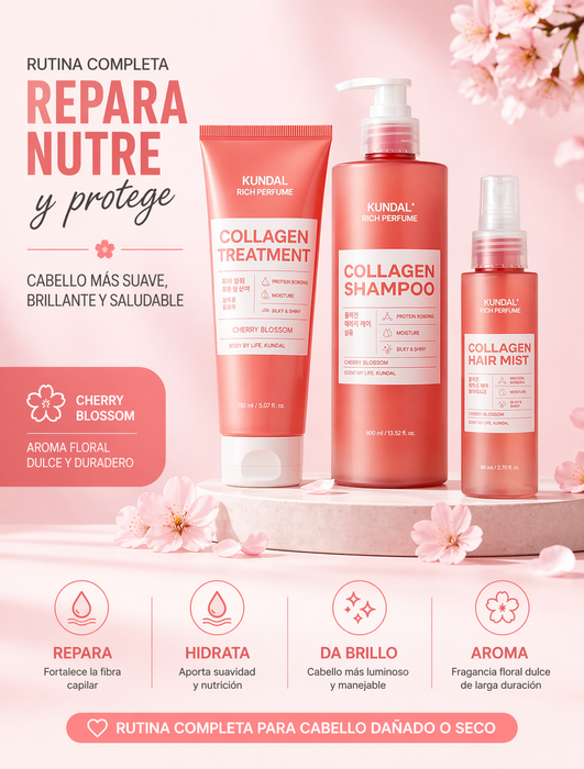 Rutina Reparación Capilar Kundal Cherry Blossom + Mist
