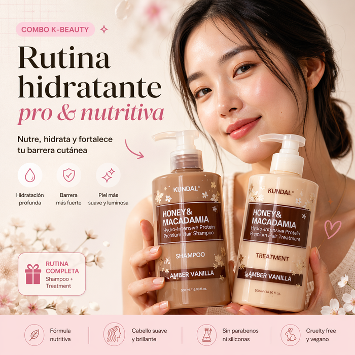 Mini Rutina Para Cabello Nutritiva Kundal Amber Vanilla