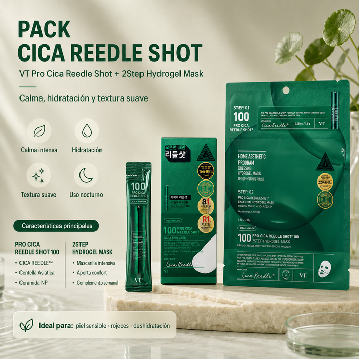 Pack Calma VT Pro Cica Reedle Shot Monodosis + 2Step Mask