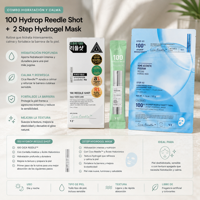 Pack Hidratación VT Reedle Shot 100 Monodosis + Hydrop 2Step Mask