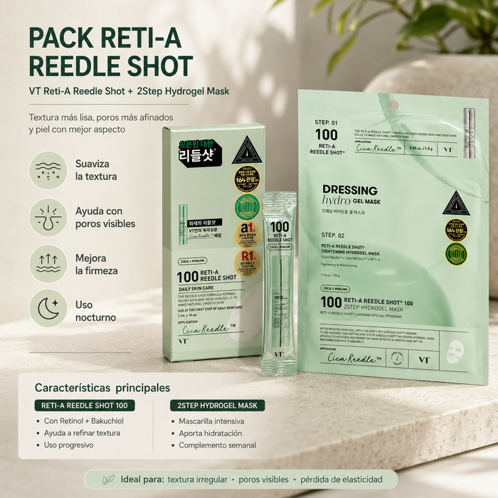 Pack Textura VT Reti-A Reedle Shot Monodosis + 2Step Mask