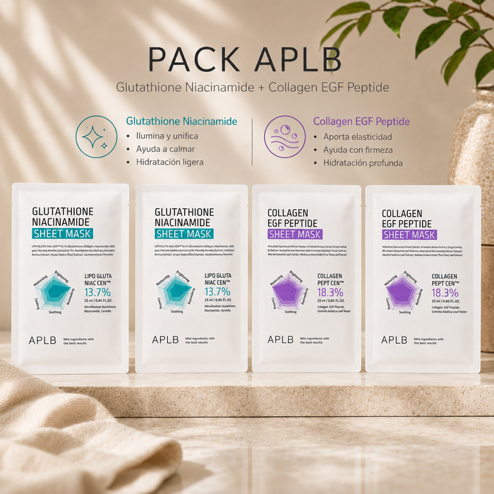 Pack Glow y Elasticidad APLB 4 Mascarillas