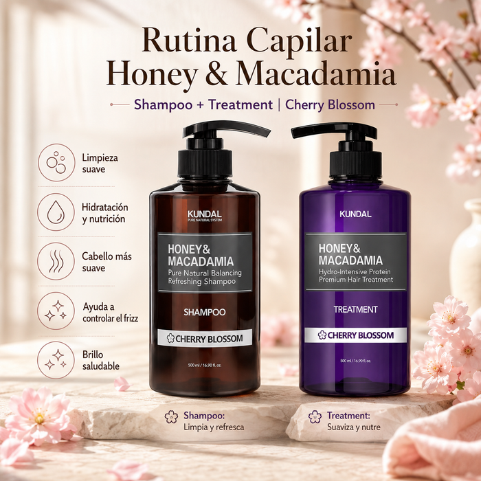 Honey & Macadamia Shampoo + Treatment (Cherry Blossom)