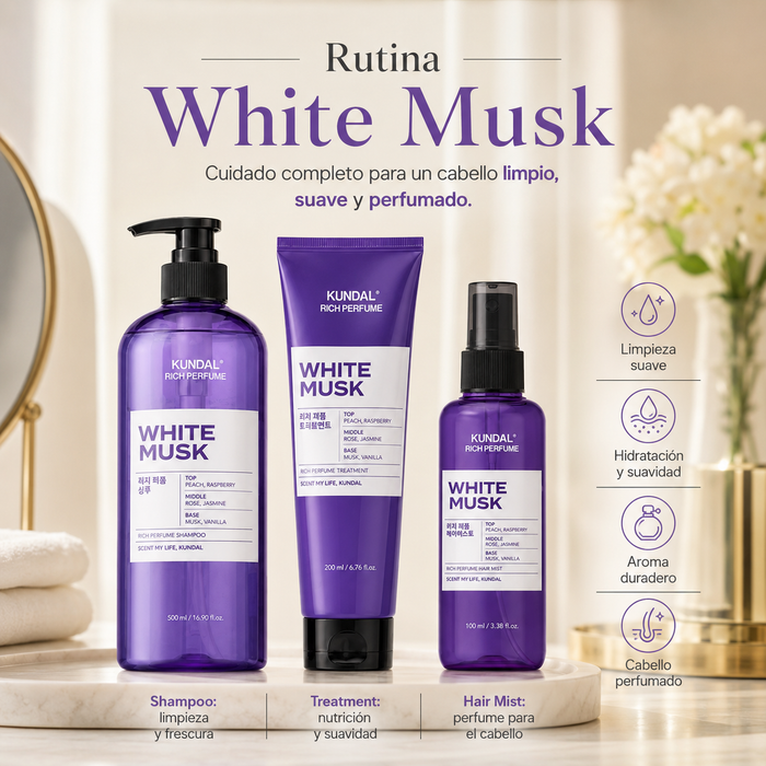 Set Kundal White Musk – Shampoo + Tratamiento + Bruma