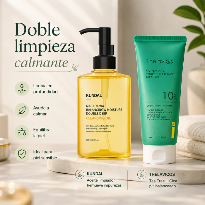 Set Doble Limpieza – Cleansing Oil + Limpiador Tea Tree CICA