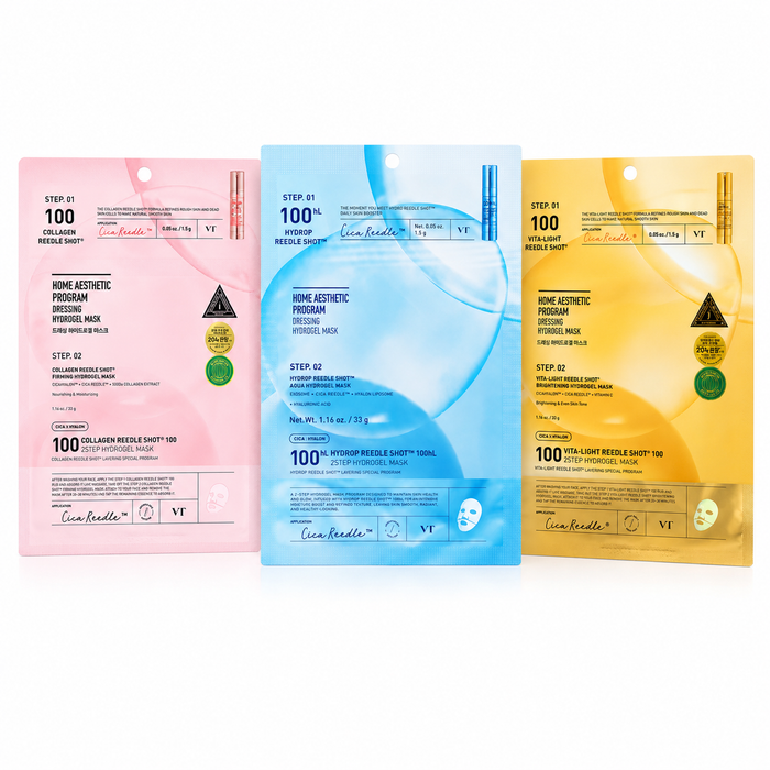 Pack Mascarillas VT Reedle Shot 2Step – Collagen + Hydrop + Vita-Light
