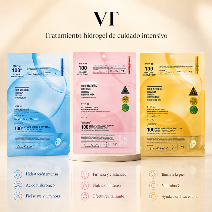 Pack Mascarillas VT Reedle Shot 2Step – Collagen + Hydrop + Vita-Light