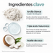 Infografía en español de ingredientes clave Heimish All Clean White Clay Foam 150g