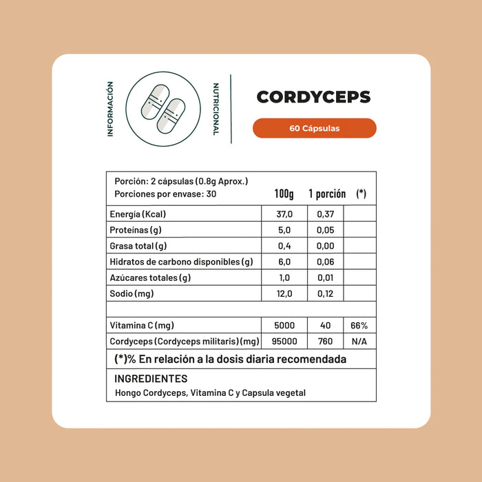 Cordyceps Suplemento Deportistas 60 Capsulas