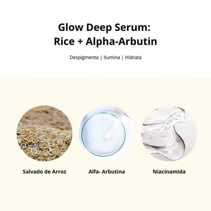 Glow Deep Serum : Rice+Arbutin (2 Tamaños)