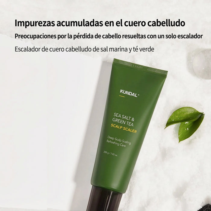 Matcha & Kale Clarifying Sea Salt Scalp Scrub 200g - Herb Mint