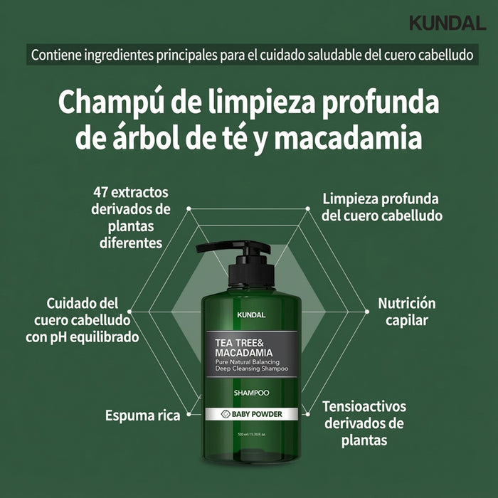 Tea Tree & Macadamia Shampoo (3 Fragancias)