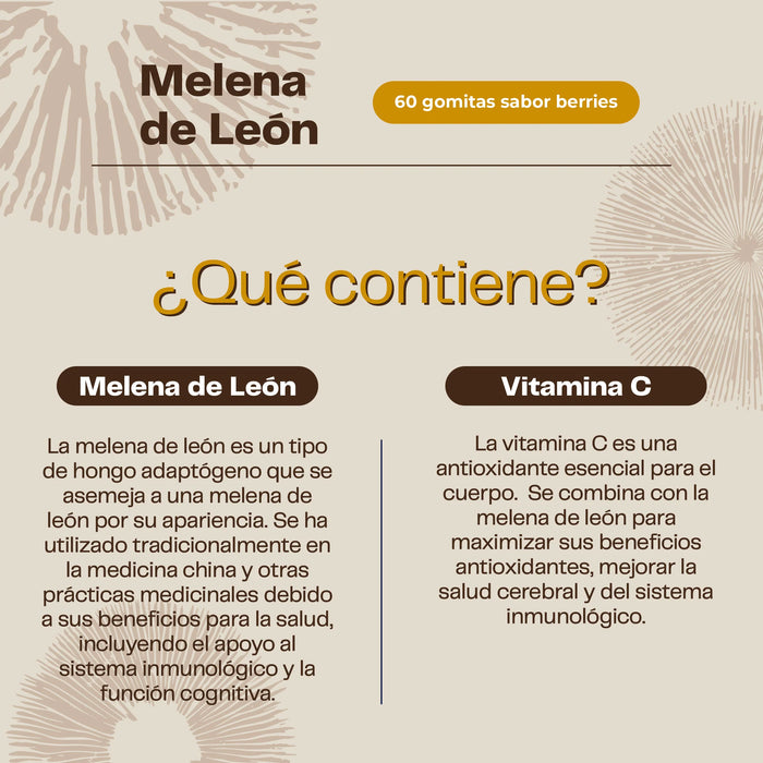 Hongo Melena de León + Vitamina C 60 Gomitas