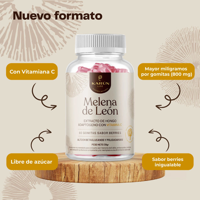 Hongo Melena de León + Vitamina C 60 Gomitas