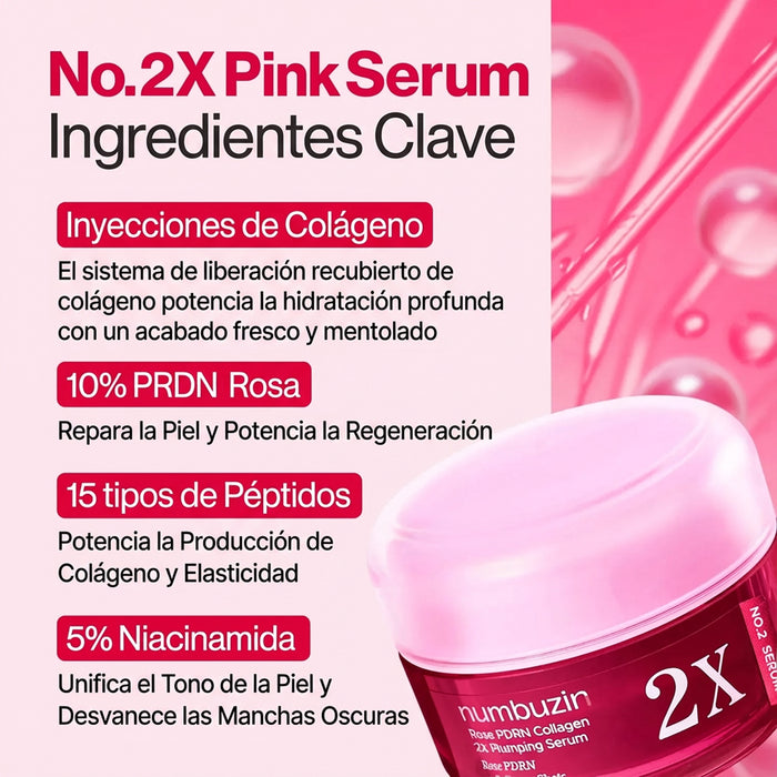 No.2 Rose PDRN Collagen 2X Plumping Serum