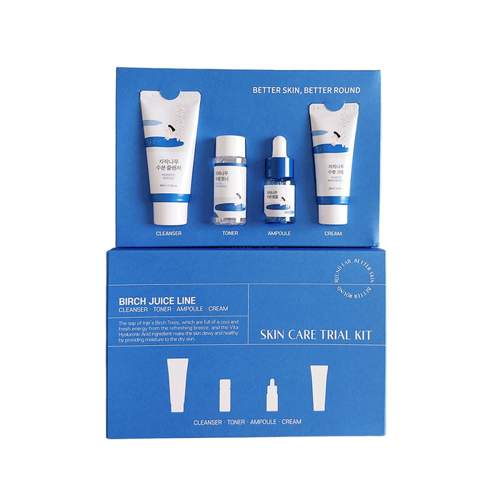 Birch Juice Trial Kit (Cleanser 30ml + Toner 20ml + Ampoule 10ml + Cream 20ml)