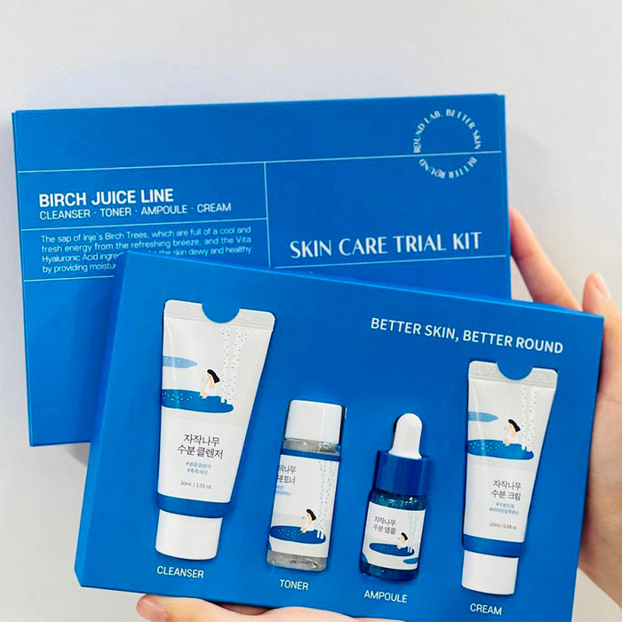 Birch Juice Trial Kit (Cleanser 30ml + Toner 20ml + Ampoule 10ml + Cream 20ml)