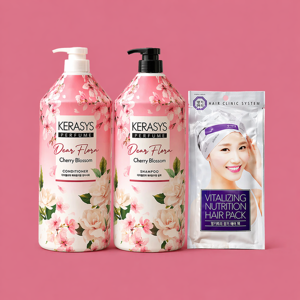 Rutina Reparación Kerasys Cherry Blossom + Hair Pack