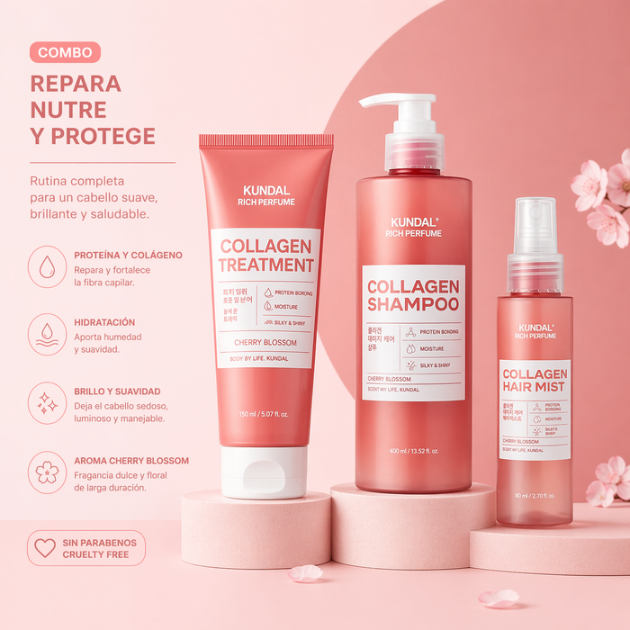 Rutina Reparación Capilar Kundal Cherry Blossom + Mist