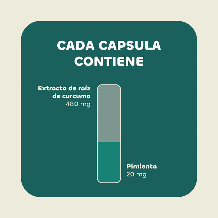 Curcuma + Pimienta Negra 500 Mg 90 Cápsulas