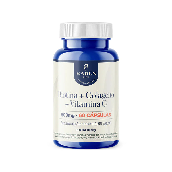 Biotina + Colágeno Hidrolizado + Vitamina C - 60 Capsulas