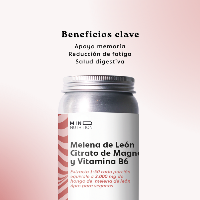 Melena de León + Citrato de Magnesio + Vitamina B6 60 cápsulas beneficios