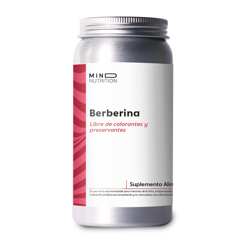 Berberina 500 mg 90 cápsulas sobre fondo blanco