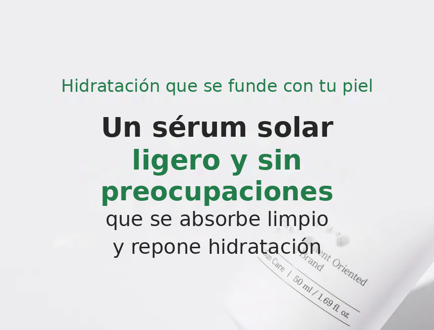 Infografía mixsoon Bean Sun Serum hidratación en español