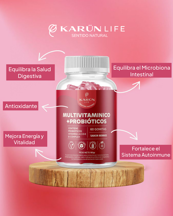 Gomitas Multivitamínico + Probióticos y Biotina 60 Unidades