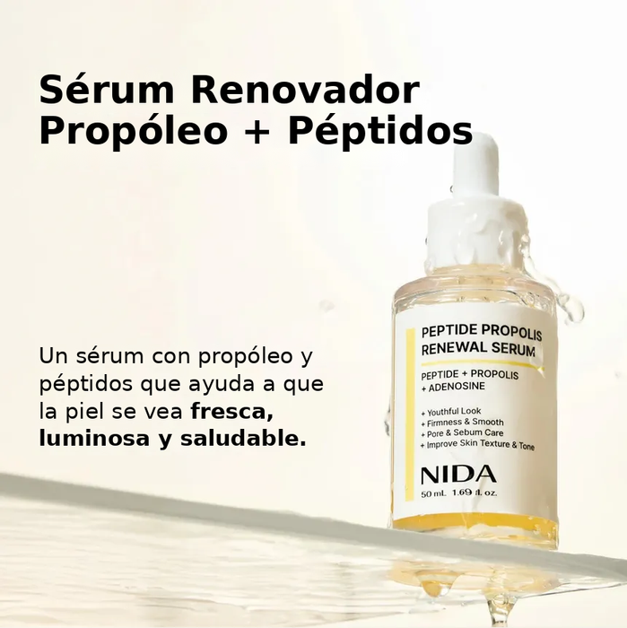Infografía NIDA Peptide Propolis Renewal Serum en español