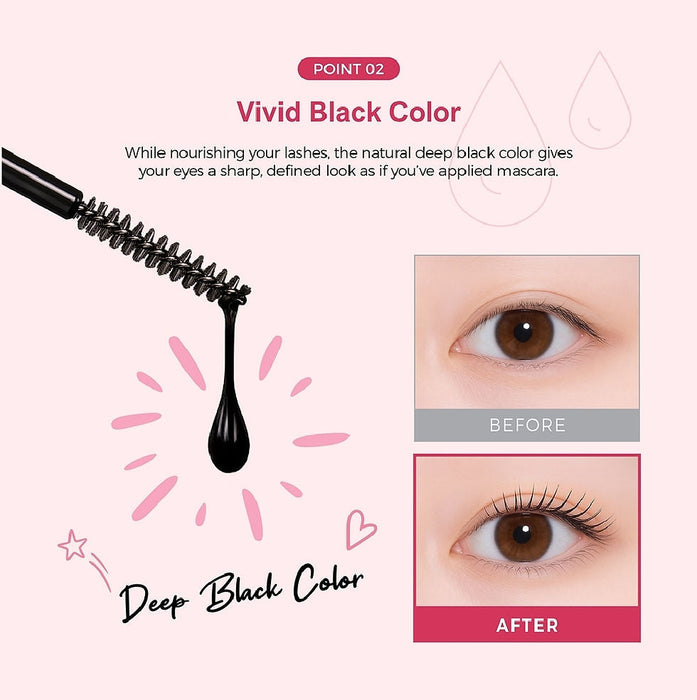 Puluk Adore Black Serum efecto negro sobre pestañas, ilustración de marca
